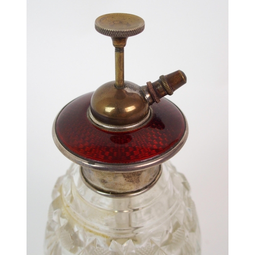 206 - A Lalique moulded glass Samoa perfume bottle and a cut glass atomizer