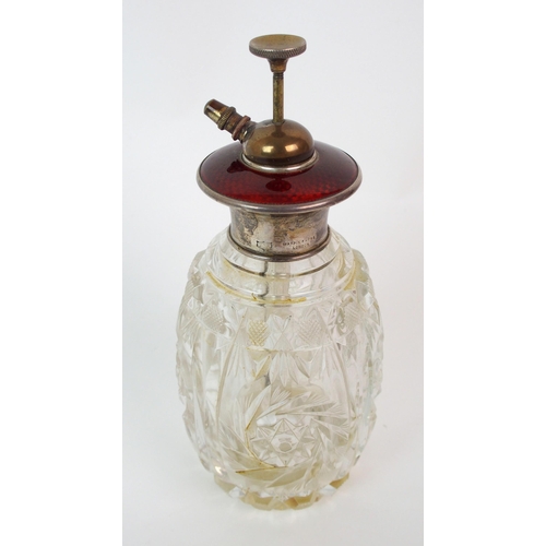 206 - A Lalique moulded glass Samoa perfume bottle and a cut glass atomizer