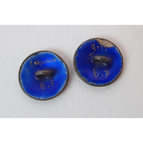 209 - Six enamelled buttons in original case