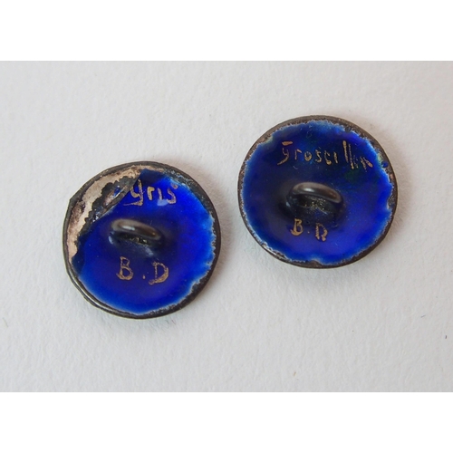 209 - Six enamelled buttons in original case