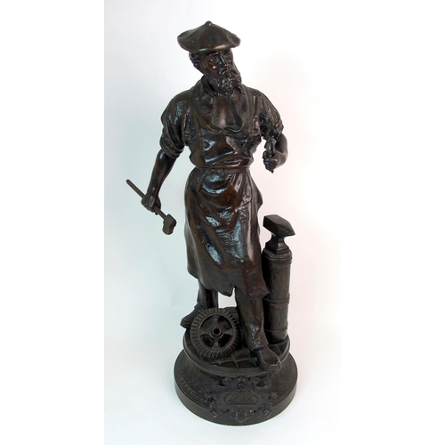 215 - A patinated cast spelter figure