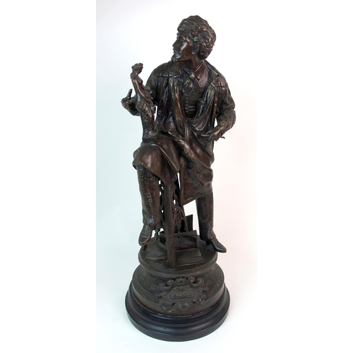 216 - A patinated cast spelter figure