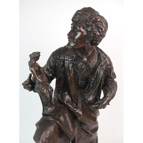 216 - A patinated cast spelter figure