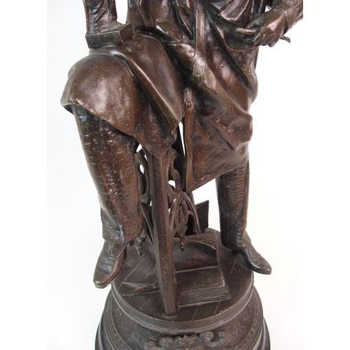 216 - A patinated cast spelter figure