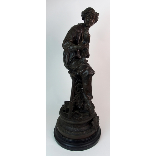 216 - A patinated cast spelter figure