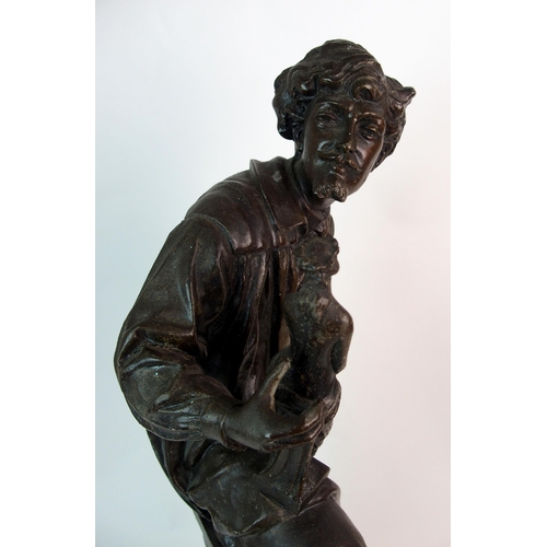 216 - A patinated cast spelter figure