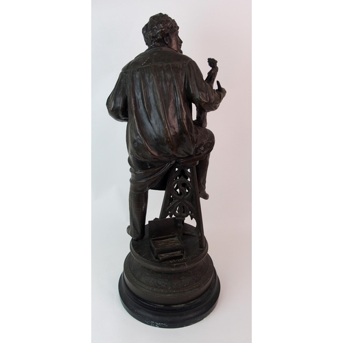 216 - A patinated cast spelter figure