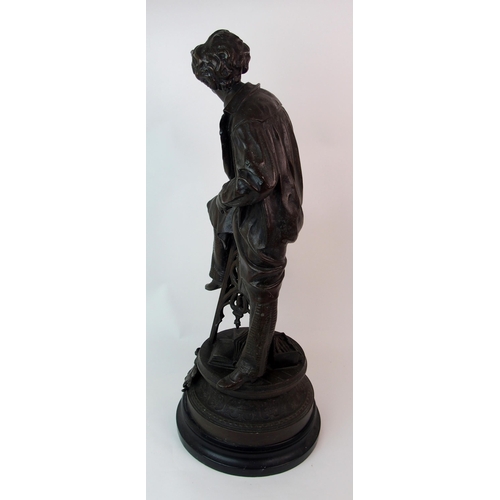 216 - A patinated cast spelter figure