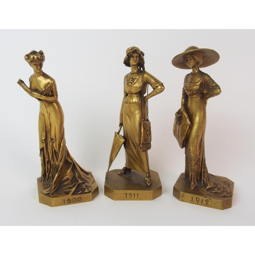 226 - Three French gilt bronze figures