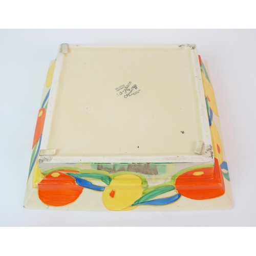 231 - A Clarice Cliff Bizarre Delicia Citrus pattern square dish