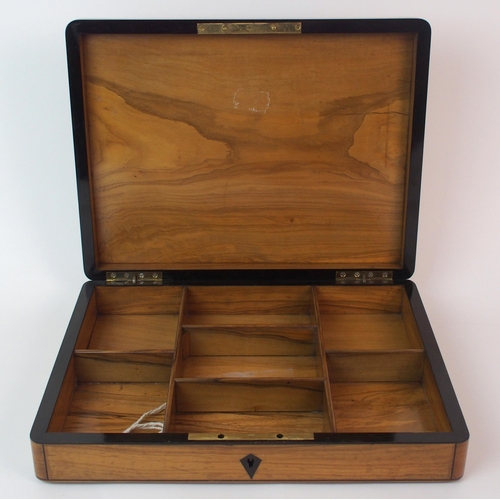 232 - An oak and mahogany marquetry table casket