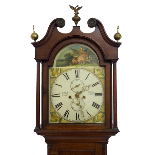 322 - An oak longcase clock