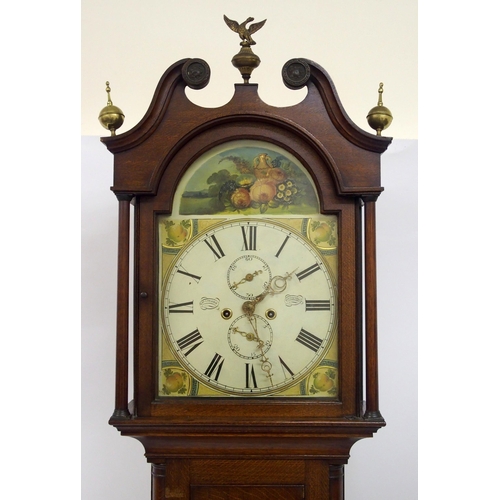 322 - An oak longcase clock