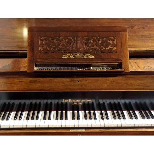 326 - A John Broadwood & Sons  London  rosewood baby grand piano