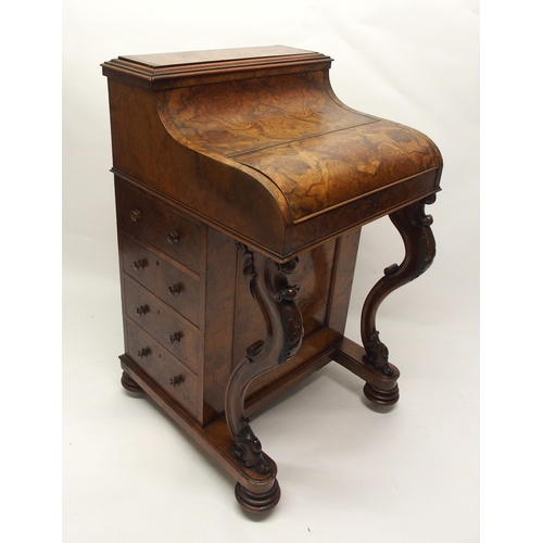 327 - A Victorian walnut Davenport