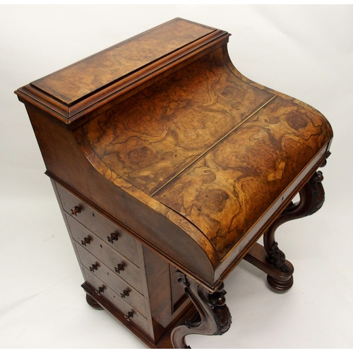 327 - A Victorian walnut Davenport