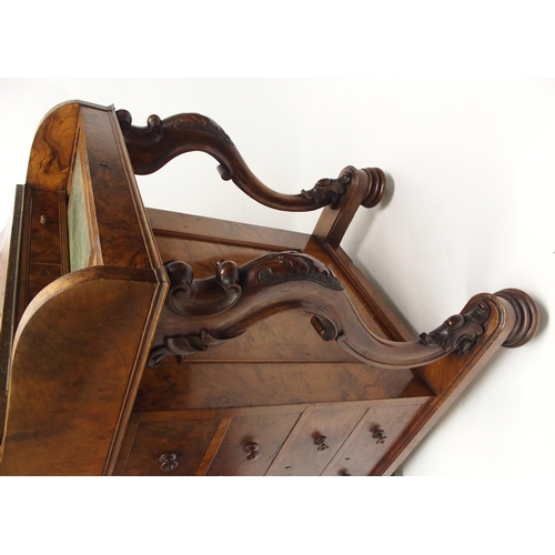 327 - A Victorian walnut Davenport