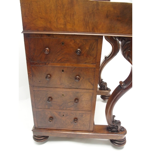 327 - A Victorian walnut Davenport