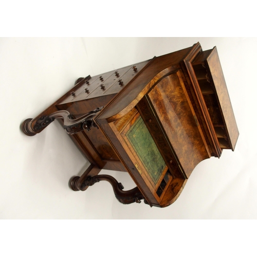 327 - A Victorian walnut Davenport