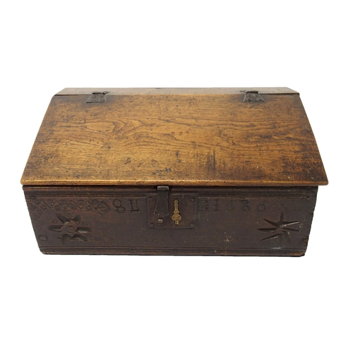 331 - A late 17th Century oak bible box