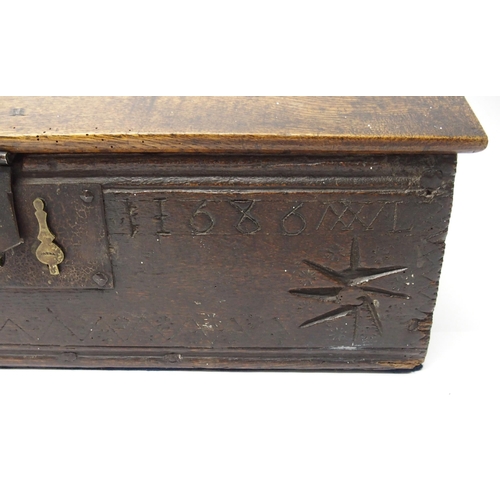 331 - A late 17th Century oak bible box