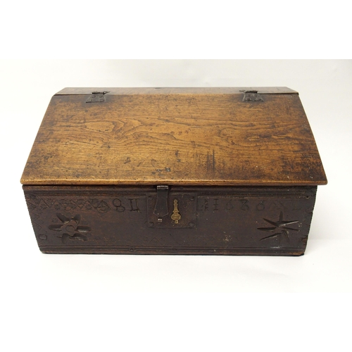 331 - A late 17th Century oak bible box