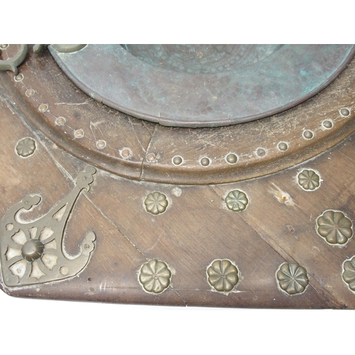 332 - A Persian copper octagonal hardwood wash basin