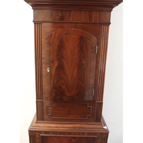 334 - A mahogany and ebony strung longcase clock