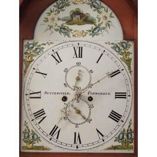 334 - A mahogany and ebony strung longcase clock