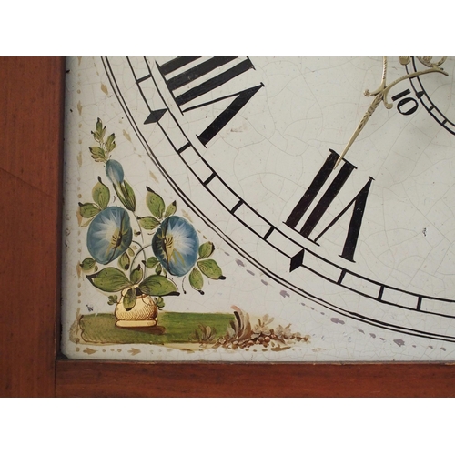 334 - A mahogany and ebony strung longcase clock