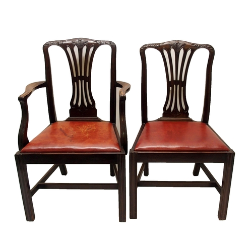 335 - A set of eight mahogany dining chairs including two carvers