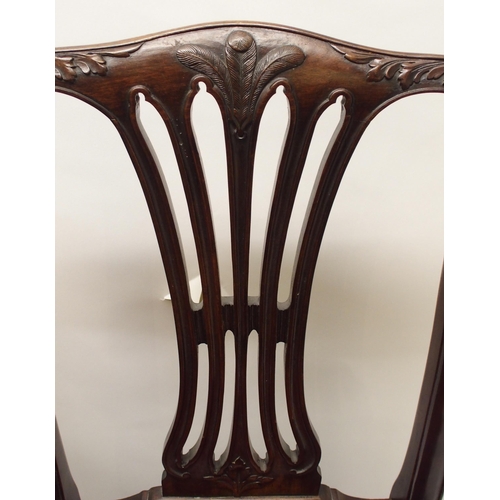 335 - A set of eight mahogany dining chairs including two carvers