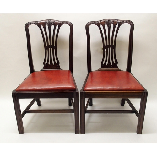 335 - A set of eight mahogany dining chairs including two carvers