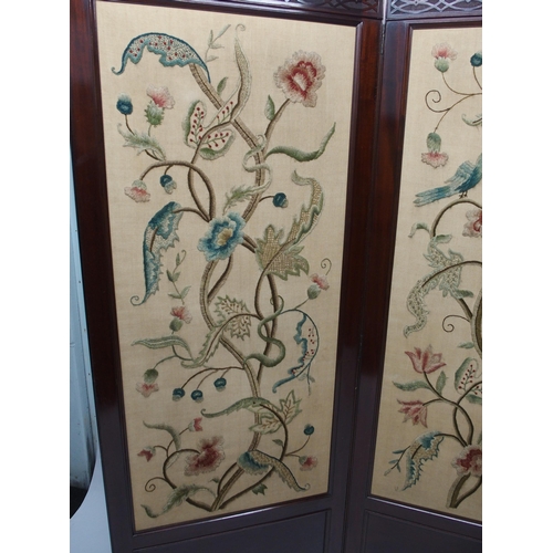 338 - A mahogany three fold draft screen