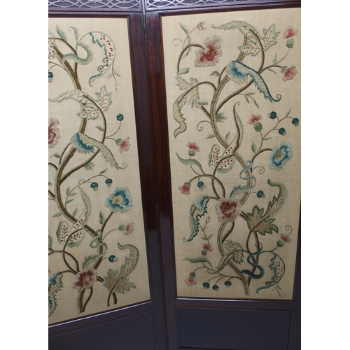 338 - A mahogany three fold draft screen