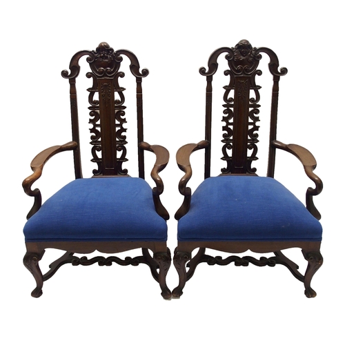 341 - A pair of stained parlour chairs