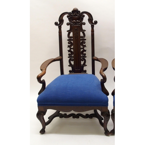 341 - A pair of stained parlour chairs