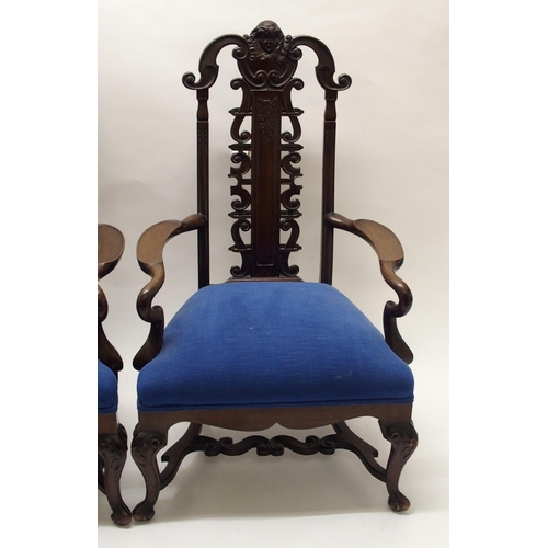 341 - A pair of stained parlour chairs