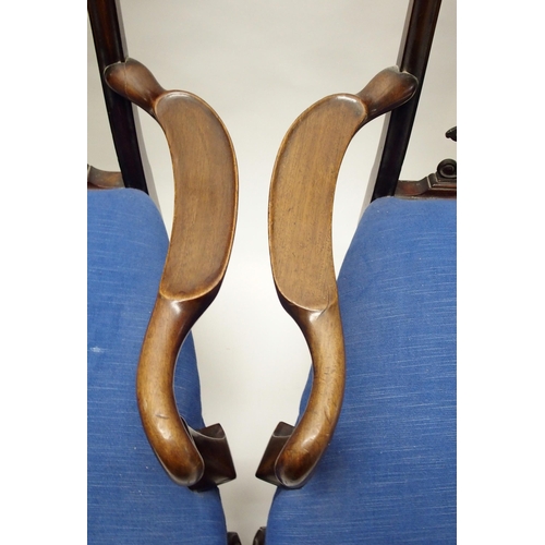 341 - A pair of stained parlour chairs