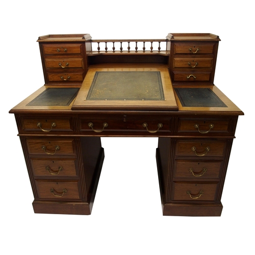 342 - A Victorian mahogany pedestal writing desk