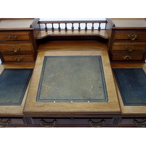 342 - A Victorian mahogany pedestal writing desk