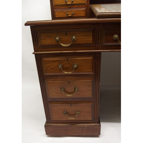 342 - A Victorian mahogany pedestal writing desk