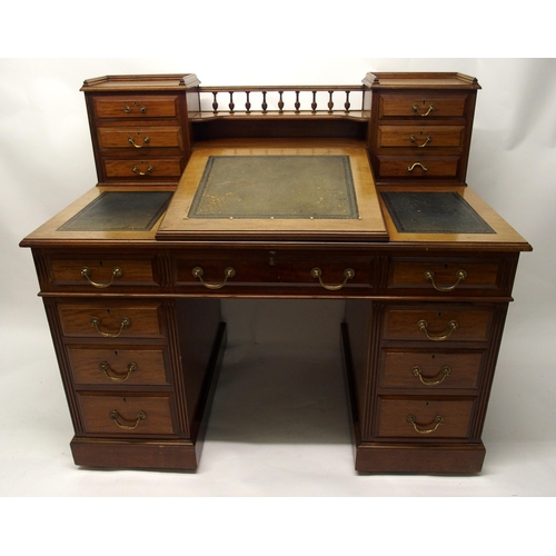 342 - A Victorian mahogany pedestal writing desk