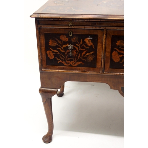 344 - An English marquetry and walnut dressing table