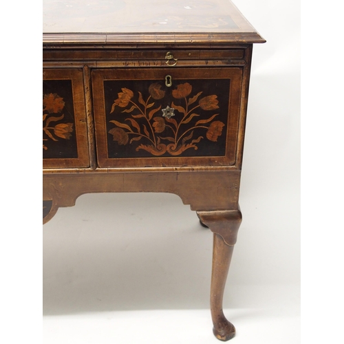 344 - An English marquetry and walnut dressing table