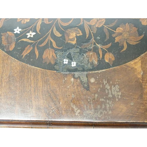 344 - An English marquetry and walnut dressing table