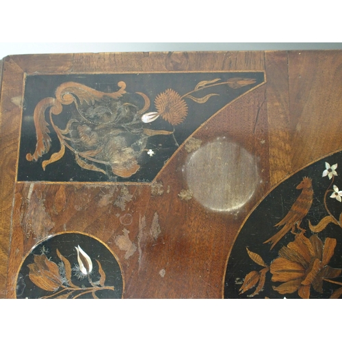 344 - An English marquetry and walnut dressing table