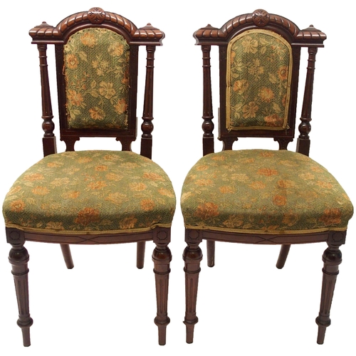 350 - A set of six Victorian mahogany dining chairs