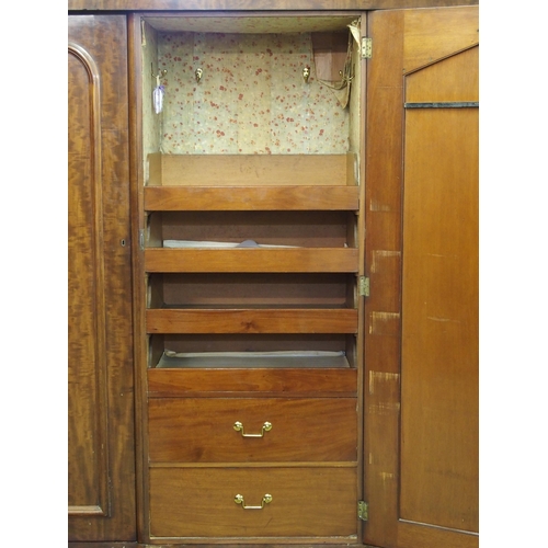 352 - A Victorian mahogany three door wardrobe