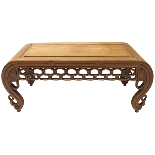 355 - A Chinese hardwood low rectangular table